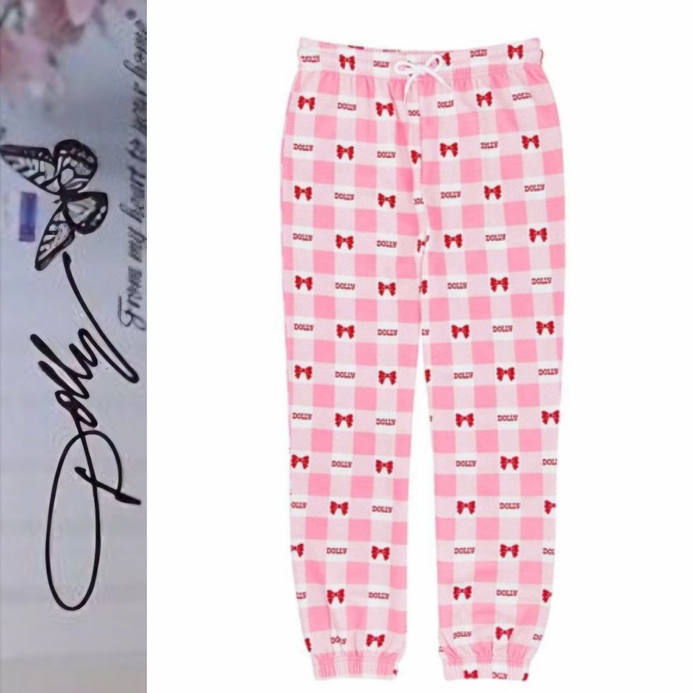 Dolly Parton Bow Print‎ Jogger Pants